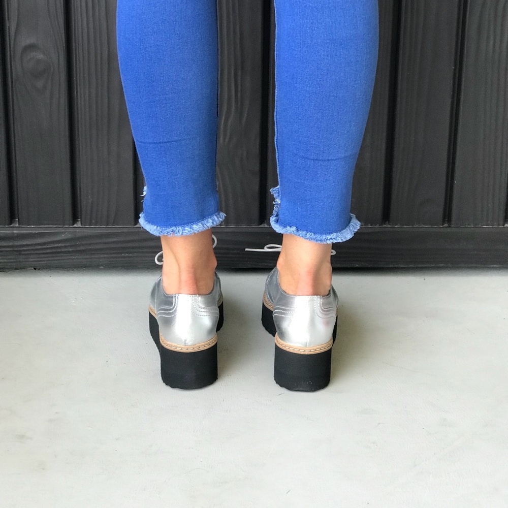 Made in Spain Wingtip Platform Boyfriend Oxfords - Picture 4 of 6